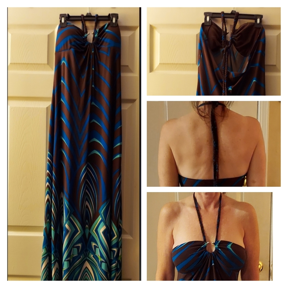 Full length multi colored Maxi dress size L